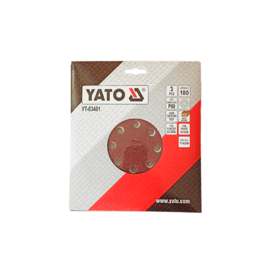 Наждачний папір YATO 180 мм (P60, 3 шт, код yt-83461).