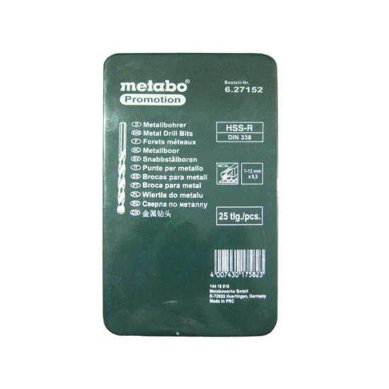 Набір свердел Metabo по металу 25 шт (код 627152000).